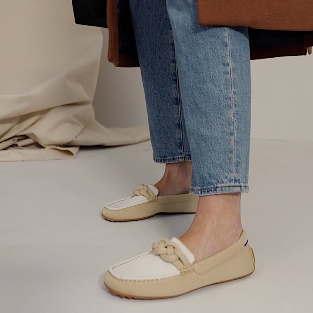 Rothy's The Braid Driver Loafer In Cappuccino Size 10.5